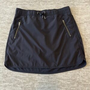 Athleta Womens S Metro Skort Zip Pockets Athletic Skirt Stretch Athleisure Black